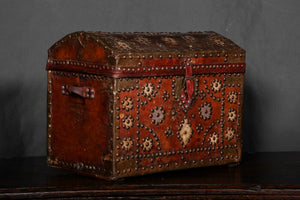 Ottoman Empire Leather Domed Grand Tour Box With Original Lining