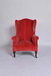 Antique Armchair -  19th Century Velvet Ladies Armchair