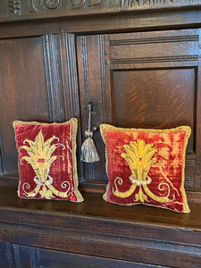 Baroque Appliqué Crested 17thC Venetian Cushions