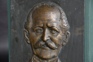 Dutch Bronze Plaque Of A Moustached Gentleman