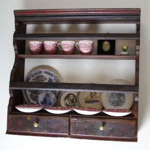 Antique Shelf - 18th Century Polychrome Delft Plate Rack