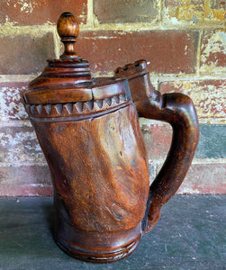 Antique Folk Art Scandinavian birch wood jug