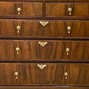 William & Mary walnut veneer chest of drawers
