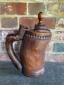 Antique Folk Art Scandinavian birch wood jug