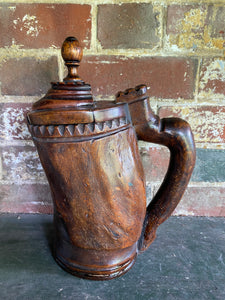 Antique Folk Art Scandinavian birch wood jug