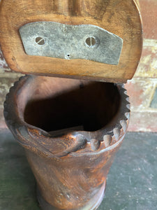 Antique Folk Art Scandinavian birch wood jug