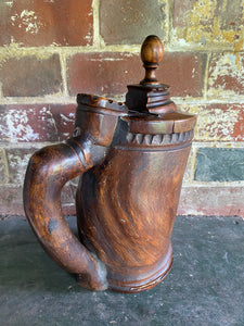 Antique Folk Art Scandinavian birch wood jug