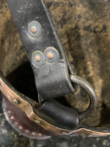 George III copper rimmed leather bucket