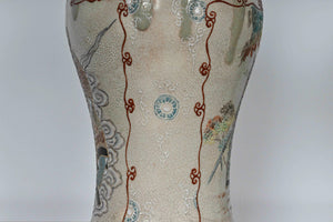 Antique Table Lamps - In The Form Of Japanese Crackle Glaze Satsuma Style Immortals Vases