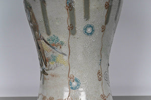 Antique Table Lamps - In The Form Of Japanese Crackle Glaze Satsuma Style Immortals Vases