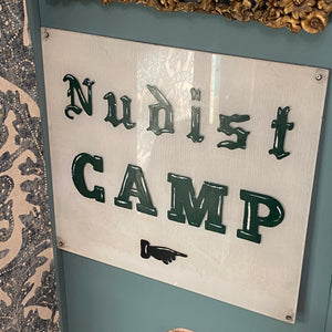 Nudist Camp sign from the south coast
