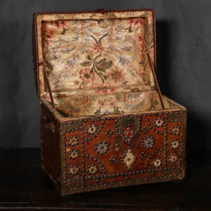 Ottoman Empire Leather Domed Grand Tour Box With Original Lining