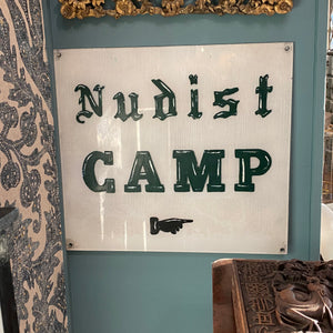 Nudist Camp sign from the south coast