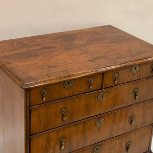 William & Mary Walnut Veneer Chest of Drawers