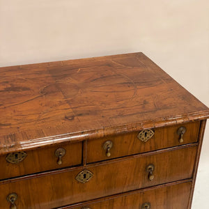 William & Mary Walnut Veneer Chest of Drawers