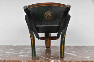 Small painted wooden wheelbarrow