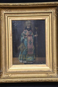 Imperial Russian Icon Of St Theodosius In A Gilt Frame.
