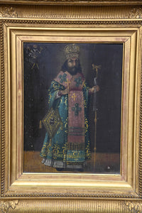 Imperial Russian Icon Of St Theodosius In A Gilt Frame.