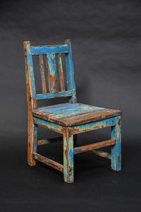 C19th Vernacular Scandinavian Child's Chair With Traces Of Original Blue Paints