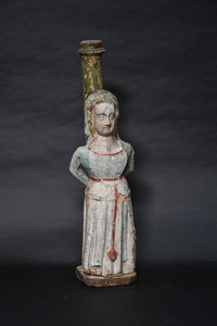 Museum Quality Catherine Of Alexandriaelizabethan Polychrome Figure