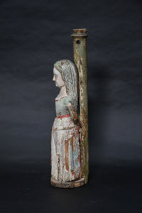 Museum Quality Catherine Of Alexandriaelizabethan Polychrome Figure