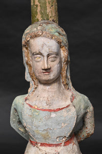 Museum Quality Catherine Of Alexandriaelizabethan Polychrome Figure