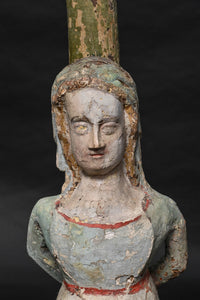 Museum Quality Catherine Of Alexandriaelizabethan Polychrome Figure