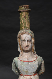 Museum Quality Catherine Of Alexandriaelizabethan Polychrome Figure