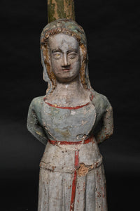Museum Quality Catherine Of Alexandriaelizabethan Polychrome Figure