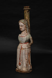 Museum Quality Catherine Of Alexandriaelizabethan Polychrome Figure
