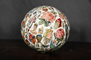 Christmas Decoupage Decalcomania Glass Ball Table Centre Piece