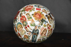 Christmas Decoupage Decalcomania Glass Ball Table Centre Piece