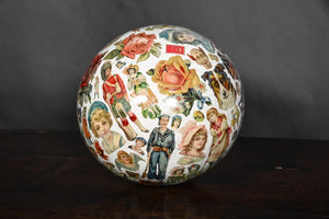 Christmas Decoupage Decalcomania Glass Ball Table Centre Piece