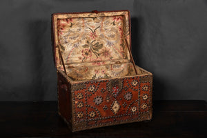 Ottoman Empire Leather Domed Grand Tour Box With Original Lining