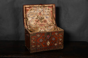 Ottoman Empire Leather Domed Grand Tour Box With Original Lining