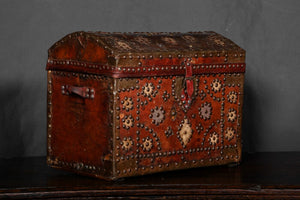 Ottoman Empire Leather Domed Grand Tour Box With Original Lining