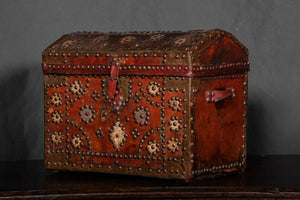 Ottoman Empire Leather Domed Grand Tour Box With Original Lining