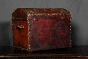 Ottoman Empire Leather Domed Grand Tour Box With Original Lining