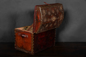 Ottoman Empire Leather Domed Grand Tour Box With Original Lining