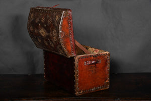 Ottoman Empire Leather Domed Grand Tour Box With Original Lining