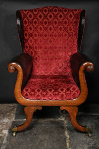 Gillows of Lancaster style Lyre Shaped Wingback And Scrolled Armchair