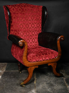 Gillows of Lancaster style Lyre Shaped Wingback And Scrolled Armchair
