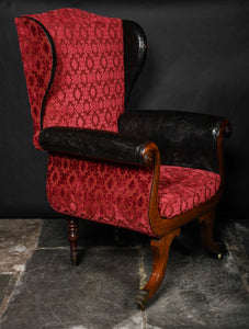 Gillows of Lancaster style Lyre Shaped Wingback And Scrolled Armchair