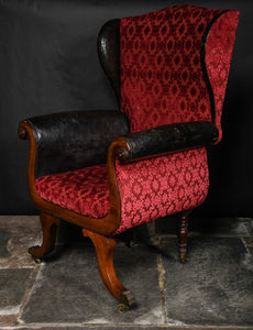 Gillows of Lancaster style Lyre Shaped Wingback And Scrolled Armchair