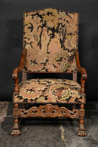 French Tapestry Open Armchair