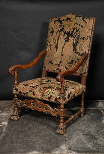 French Tapestry Open Armchair