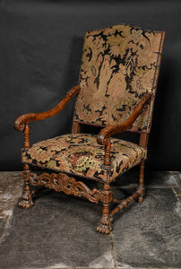 French Tapestry Open Armchair