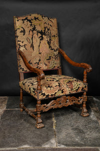 French Tapestry Open Armchair