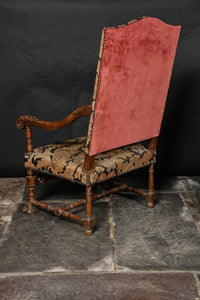 French Tapestry Open Armchair