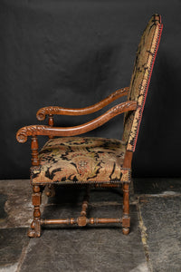 French Tapestry Open Armchair